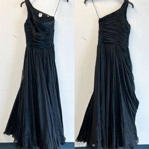 Halston Heritage one shoulder ruched gown